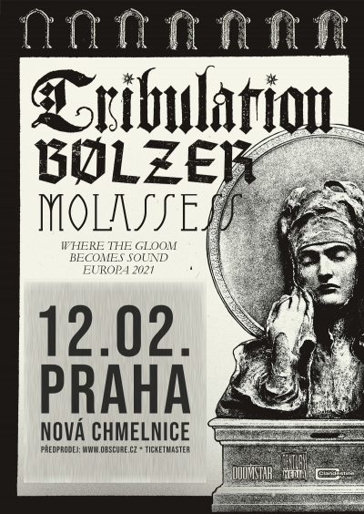 (ZRUŠENO) Tribulation, Bølzer, Molassess - Praha