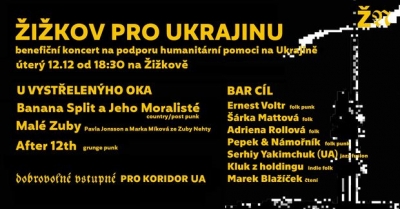 ŽIŽKOV PRO UKRAJINU - benefiční koncert pro Koridor UA