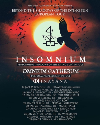 Insomnium - BEYOND THE SHADOWS OF THE DYING SUN European Tour 2025 - Lipsko