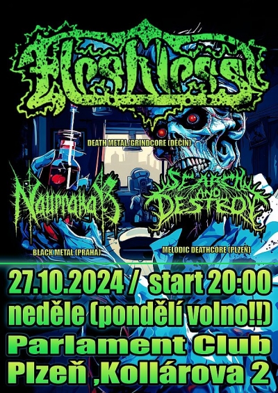 FLESHLESS + SEARCH AND DESTROY + NAURRAKAR - Plzeň 2024