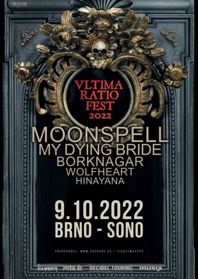 Ultima Ratio Fest 2022: MOONSPELL, INSOMNIUM, BORKNAGAR, WOLFHEART, HINAYANA - Brno