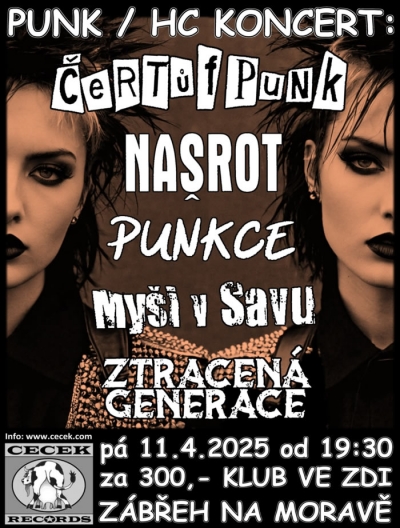 Čertůf Punk, Našrot, Punkce, Myši v Savu, Ztracená Generace - Zábřeh 2025