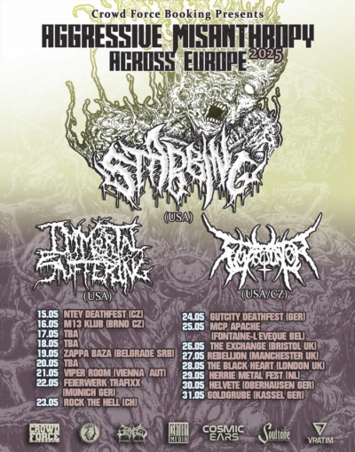 Stabbing & Immortal Suffering & Emasculator - Aggressive Misanthropy Across Europe tour 2025 - Brno