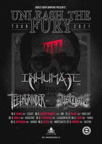 Unleash the fury tour 2021+2022+2023 (Inhumate+Teethgrinder+Distaste) - Vídeň